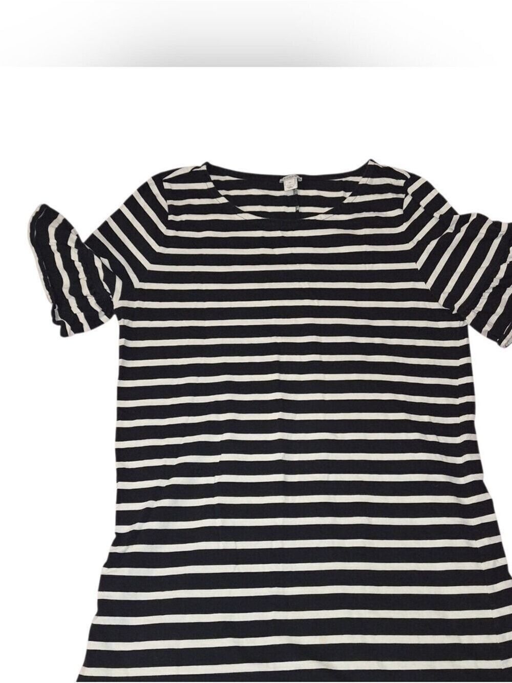 J. Crew Black White Stripe Tunic Top Dress XL